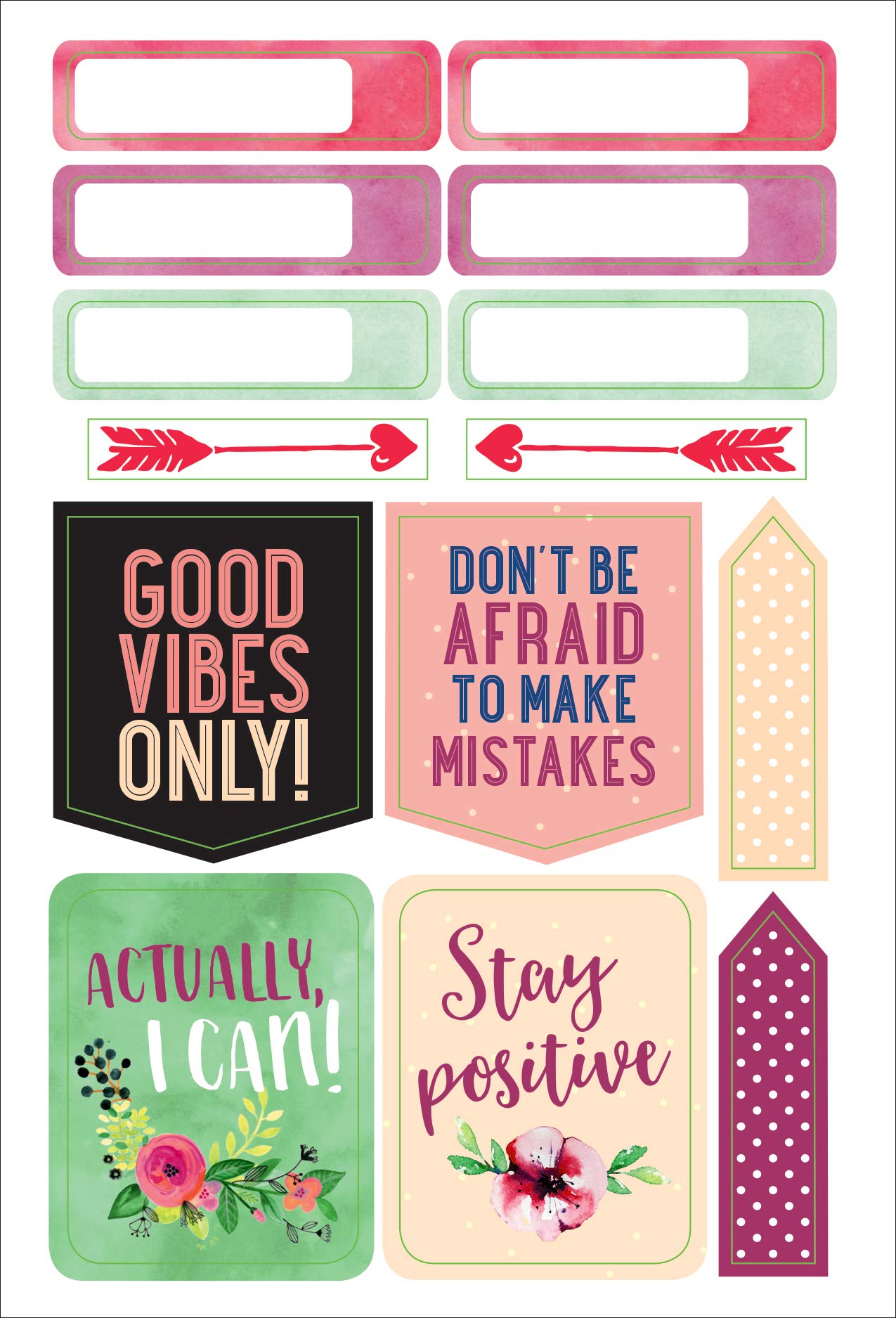 Essential 2019 Weekly Planner Stickers - She Believed She Could (Set of 160 Stickers)