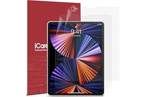 iCarez Matte Screen Protector for iPad Pro 12.9 (2022 2021 2020 2018) without Home Button 12.9-inches, 2-Pack Anti-glare