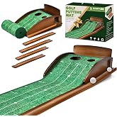 Putting Green Indoor, Extra Large &amp; Wide Golf Putting Mats Practice Indoor, 9.8ft Indoor Putting Green with Ball Return, Thickened Wrinkle-Free Memory Rubber, Training Aid for Home Office, Ideal Gift
