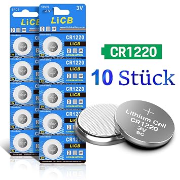 Licb 10 Stuck Cr1220 3v Lithium Knopfzellen Cr Amazon De Elektronik