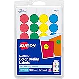 Avery Removable Color-Coding Labels, Removable Adhesive, Assorted Colors, 3/4" Diameter, 1,008 Labels (5472)