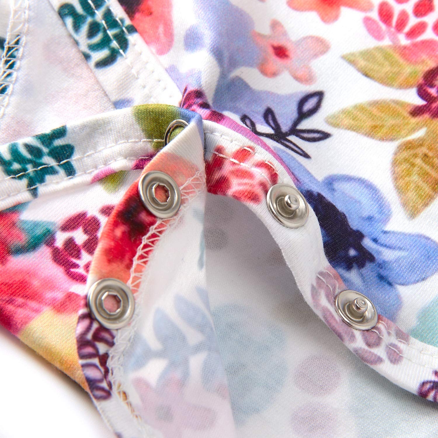 Leappearl 0-6 Months Infant Baby Jumpsuit Colorful Floral Printed Playsuit Sleeveless Romper Light Weight Cotton Fabric Onesies