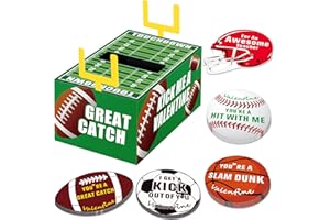 Gloween Valentines Day Box and Cards for Kids Classroom School Exchange, Great Football Valentines Gifts Party Favor Set for Boys Girls - 1 Mailbox, 32 Valentine Cards, 1 Teacher Card (Sports Theme)