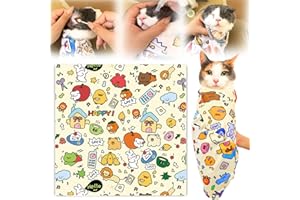 XANGNIER Cat Wrap for Grooming,Cat Restraint Wrap for Cutting Nails,Fabric Burrito Wrap for Nail Clipping, Anti-Scratch, Anti-Escape,Multifunctional Swaddle Wrap Pet Tool (20.8 x 20.8 Inch)