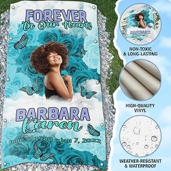 44memory Custom Memorial Grave Blanket Photo