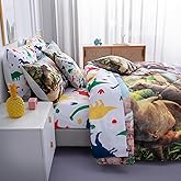 NiuOne 9 Pieces Dinosaur Kids Queen Comforter Set Dinosaur Bedding Set Bed in a Bag,Kids Queen Comforters 3D Dinosaur Bed Quilt Set for Teens