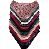 OYOANGLE Women's 12 Pack Lace Panties Set Sexy Low Rise Brief Cheeky Lingerie Underwear
