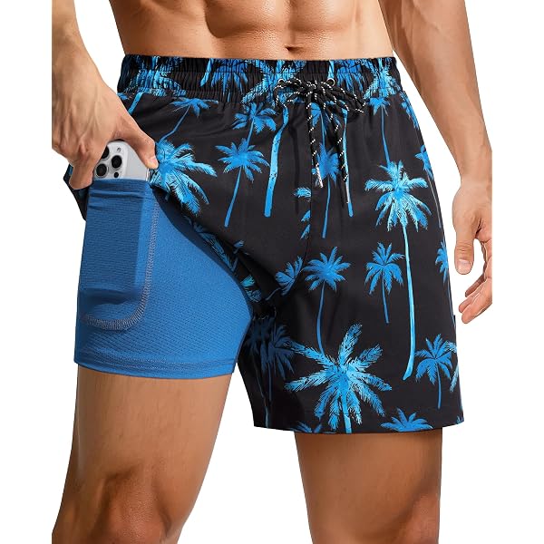 Mens Swim Trunks Big Wave Japan Swim Shorts Quick Dry Beach Shorts