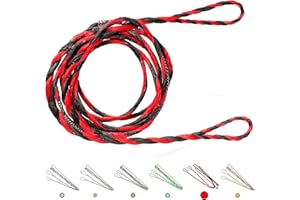 DEERSEEKER OUTDOOR Deerseeker Flemish D97 Bow String Handmade Twist Bowstring 16 Strands 54-70in Fast Flight for Traditional Longbow Recurve Bow Replacement Archery Accessories