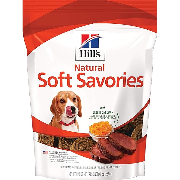 HILL’S NATURAL SOFT SAVORIES DOG TREATS, BEEF & CHEDDAR, 8 OZ. BAG