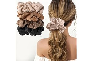 Lolalet Big Scrunchies for Women, 5.9 Inch Large Satin Scrunchies Jumbo Hair Scrunchies Oversized Elastic Hair Ties Extra Lar