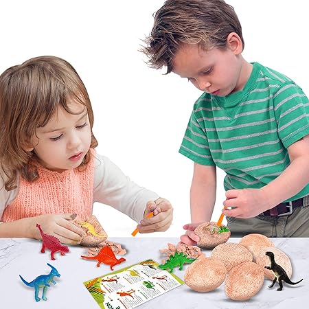 Amazon Marysay 恐竜卵 掘る 恐竜 卵 掘る キット 12パック 恐竜 化石 発掘 おもちゃ 5 6 7 8 9歳 男の子 女の子 科学stemおもちゃ 子供 幼児 ロボット 子ども向けフィギュア おもちゃ