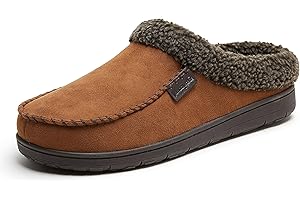 Dearfoams Men’s Brendan Indoor/Outdoor Breathable Memory Foam Clog House Shoe with Wide Widths Slipper