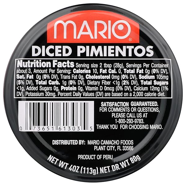 MARIO CAMACHO PIMIENTOS DICED, 4-OUNCE (PACK OF 12)