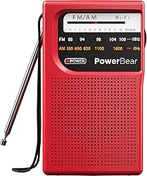 PowerBear Portable Radio | AM/FM, 2AA Battery