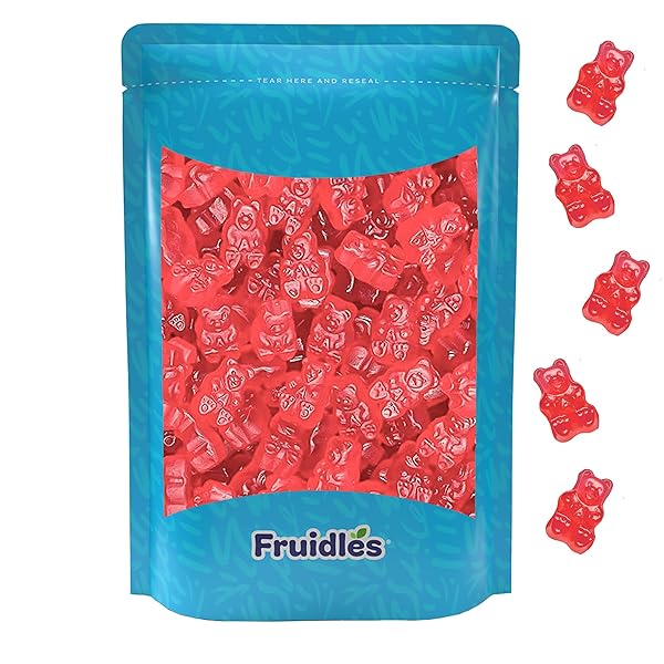 FRUIDLES STRAWBERRY GUMMI BEARS CANDY, FRUIT FLAVORS GUMMIES,...