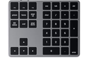 Satechi Bluetooth Extended Numeric Keypad (U.S. English Layout), Slim Rechargeable 34-Key Numberpad, for MacBook Air/Pro M5/M