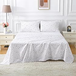 Softan Pink Floral Twin Size Sheet Set, 3 Pieces