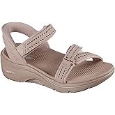 Skechers Women's On-The-Go Go Walk Arch Fit 2.0 Hands Free Slip-ins Sandal- Candace, Taupe, 6