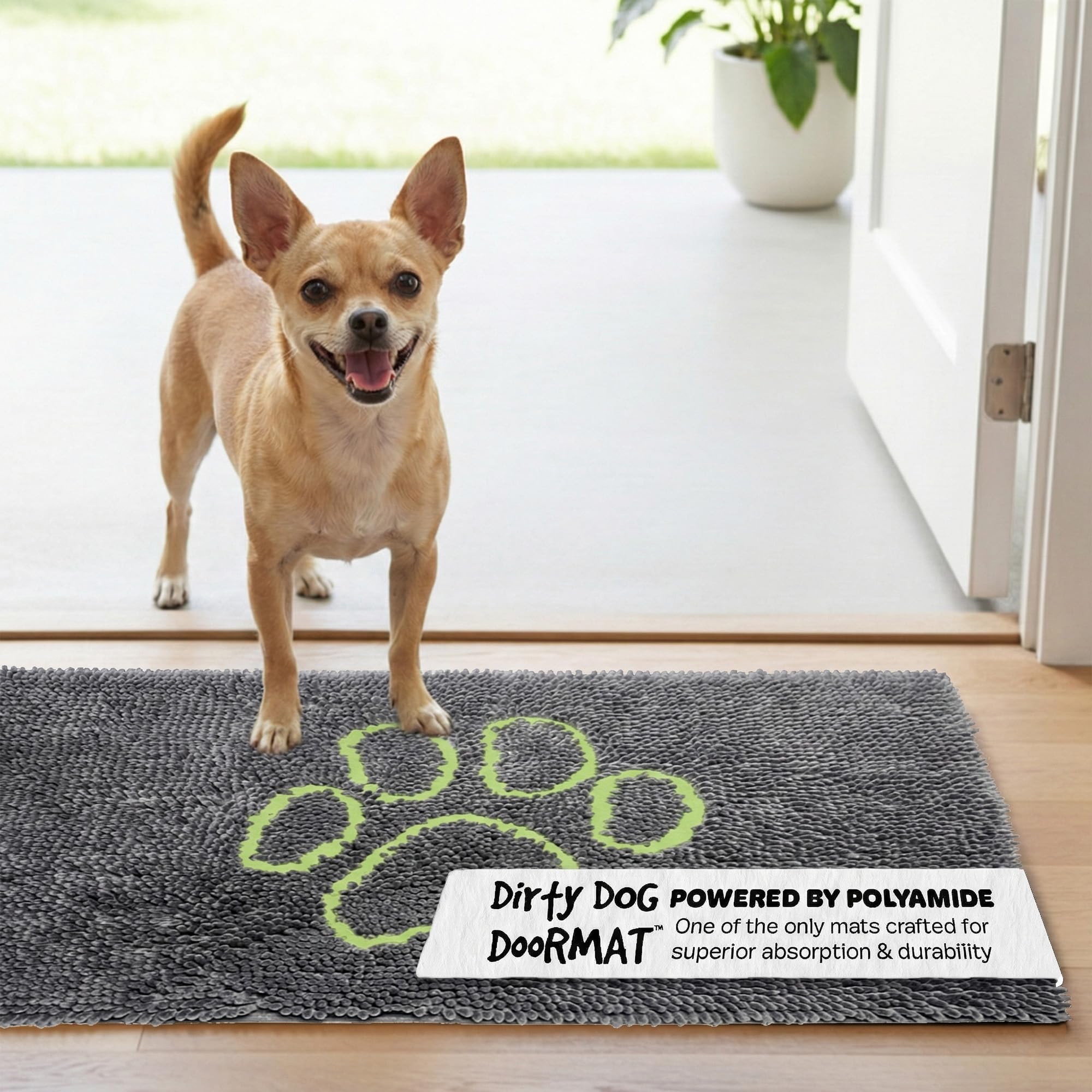 Dog Gone Smart Dirty Dog Microfiber Doormat, Super Absorbent, Machine Washable with Non-Slip Backing, Small, Cool Grey โ image 1