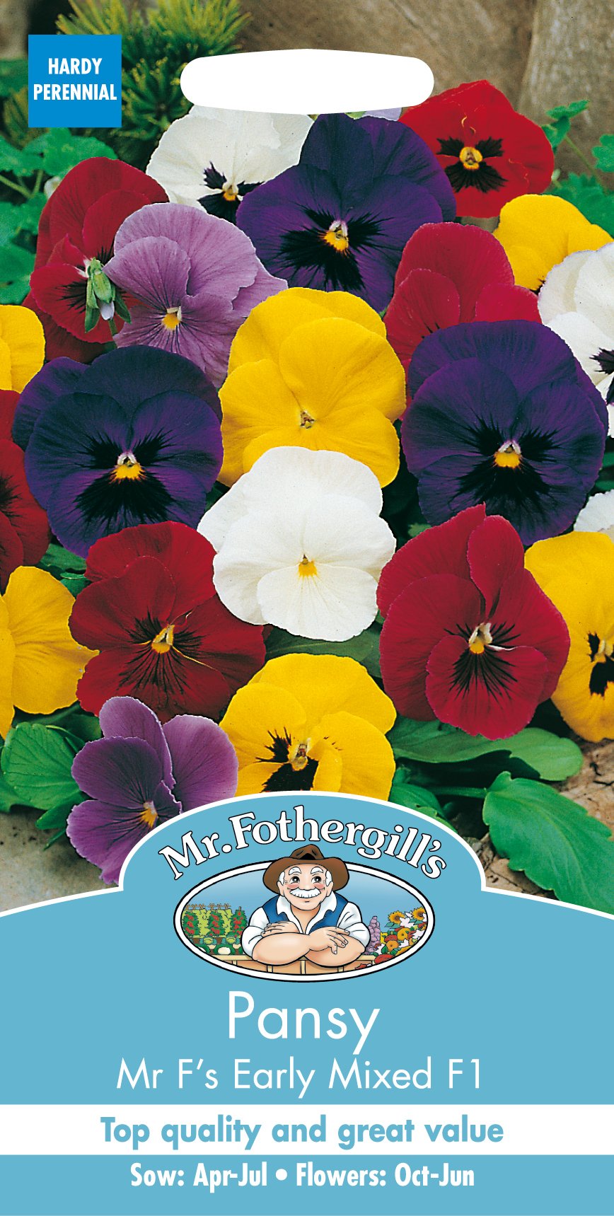 Mr Fothergill's 22852 Flower Seeds, Pansy Mr F's Early Mixed F1