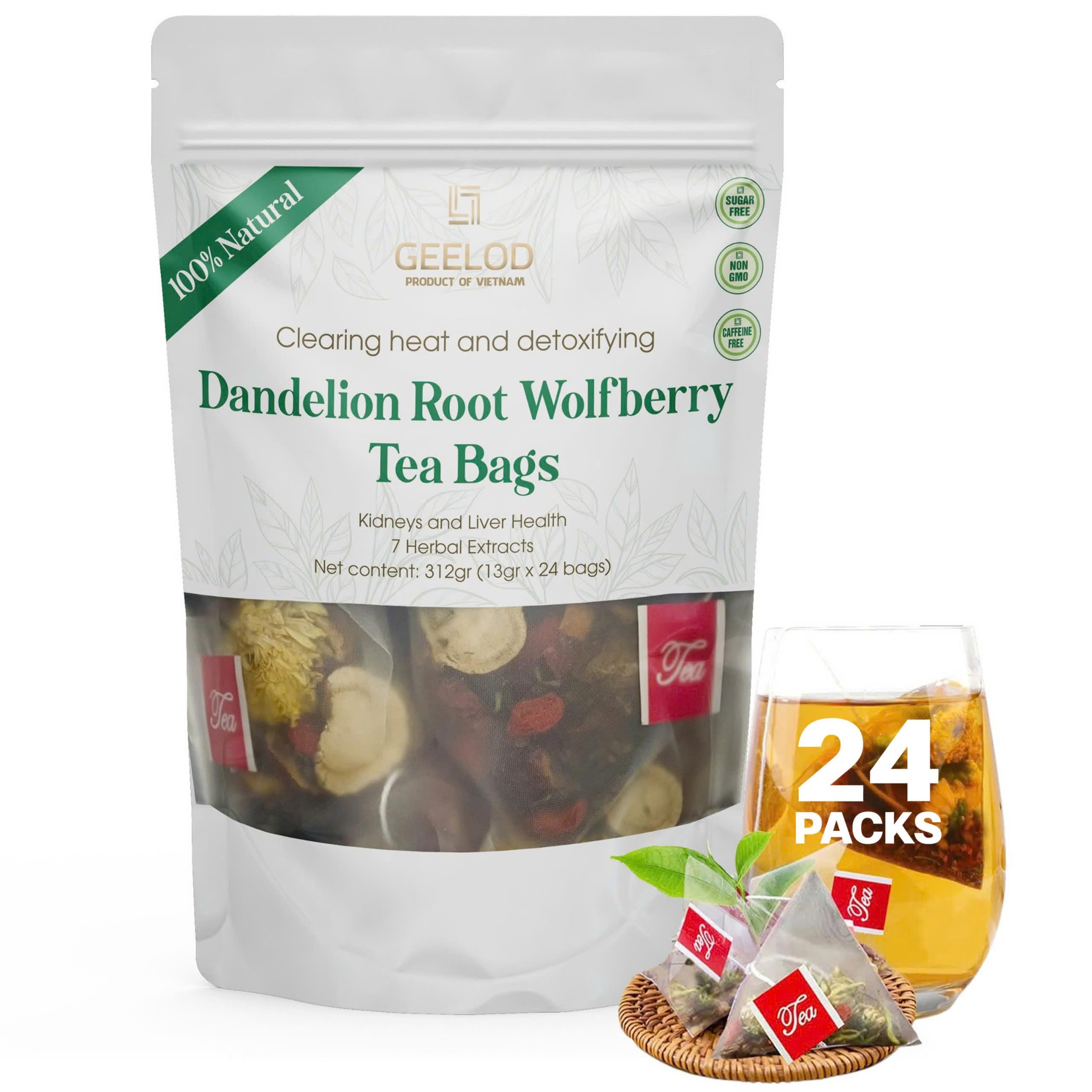 Premium Dandelion Root Wolfberry Tea Bags - Kidneys