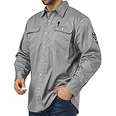 JKSafety 7oz FR Shirts for Men Women ARC 2 Fire Resistant Welding Shirts FRC Long Sleeve Safety Workwear