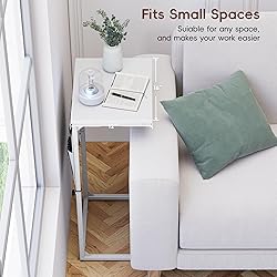 Vagusicc C Shaped End Table with Charging