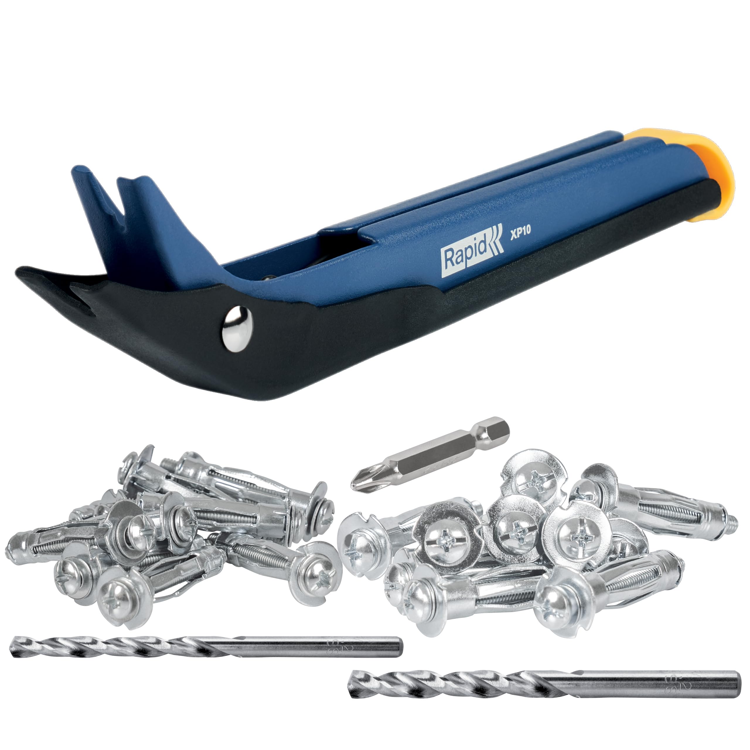 Rapid XP10 Hollow Wall Anchor Setting Tool, for M4 & M5 Cavity Wall Fixings, Drywall Plug Fixing Tool For Occasional Use, Metal Plasterboard Fixing Kit w.20 Hollow Wall Anchors (5001535)