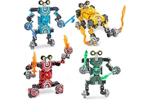 CHILVIL Transformable Robot Fidget Spinner Toys for Kids Boy, 4PCS Autism Sensory Toy Quiet Figette Classroom ADHD Autistic Small Cool Toys Stress Anxiety Relief Airplane Travel Car Activities Gifts for Adult