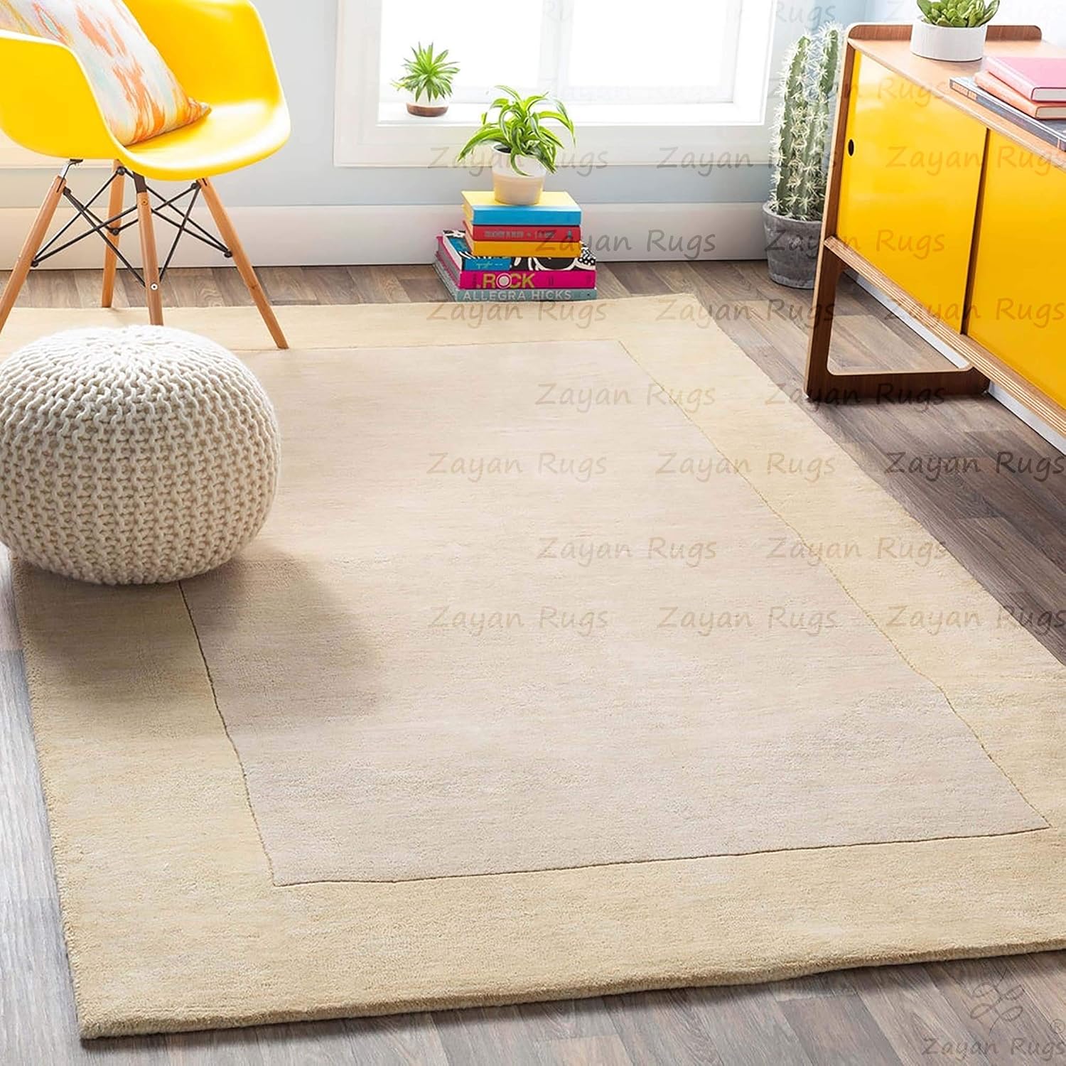 Buy Carpet Craft Plain Carpet with Border and Groun Woolen Carpet for