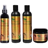 J'Organic Solutions 4-Piece Kids Curl Care Kit - Leave-In Conditioner, Scalp Stimulator, Curly Hair Shampoo & Conditioner. (4 Count (Pack of 1))