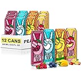 Peace Tea - No Preservatives, Made with Real Tea, and Natural Fruity Flavor - Pack of 12 Iced Tea (3 Cans of Razzleberry, 3 Cans of Sno Berry, 3 Cans of Mango Mood, 3 Cans of Strawberry Lemon), 695 mL/23.5 fl. oz. - Shipped from Canada by TrendnSave