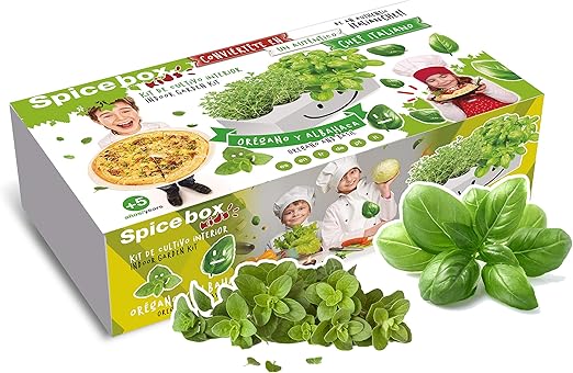 SeedBox PGSPK Kit huerto Urbano de orégano y albahaca, Blanco y ...