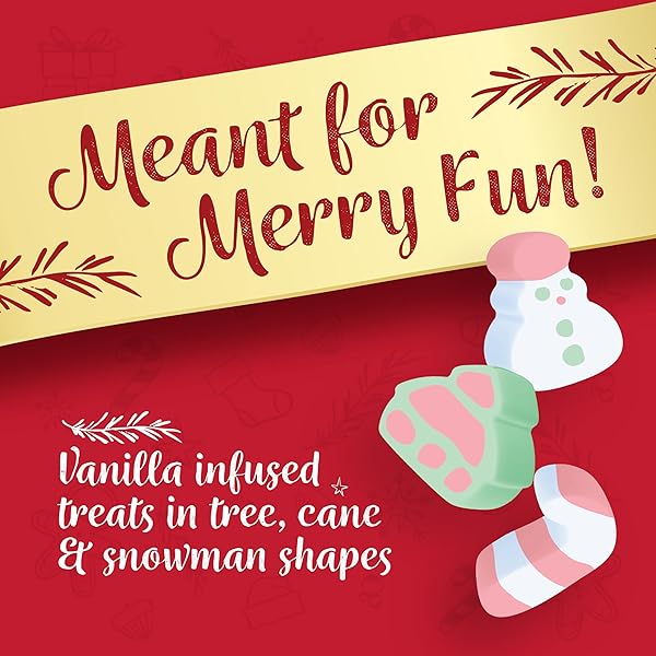 COLOMBINA SWEET CHRISTMAS MARSHMALLOWS, SOFT, ASSORTED VANILLA BEAN MARSHMALLOWS, CHRISTMAS TREES, CANDY CANES, AND SANTAS, 5.1OZ (PACK OF 1)
