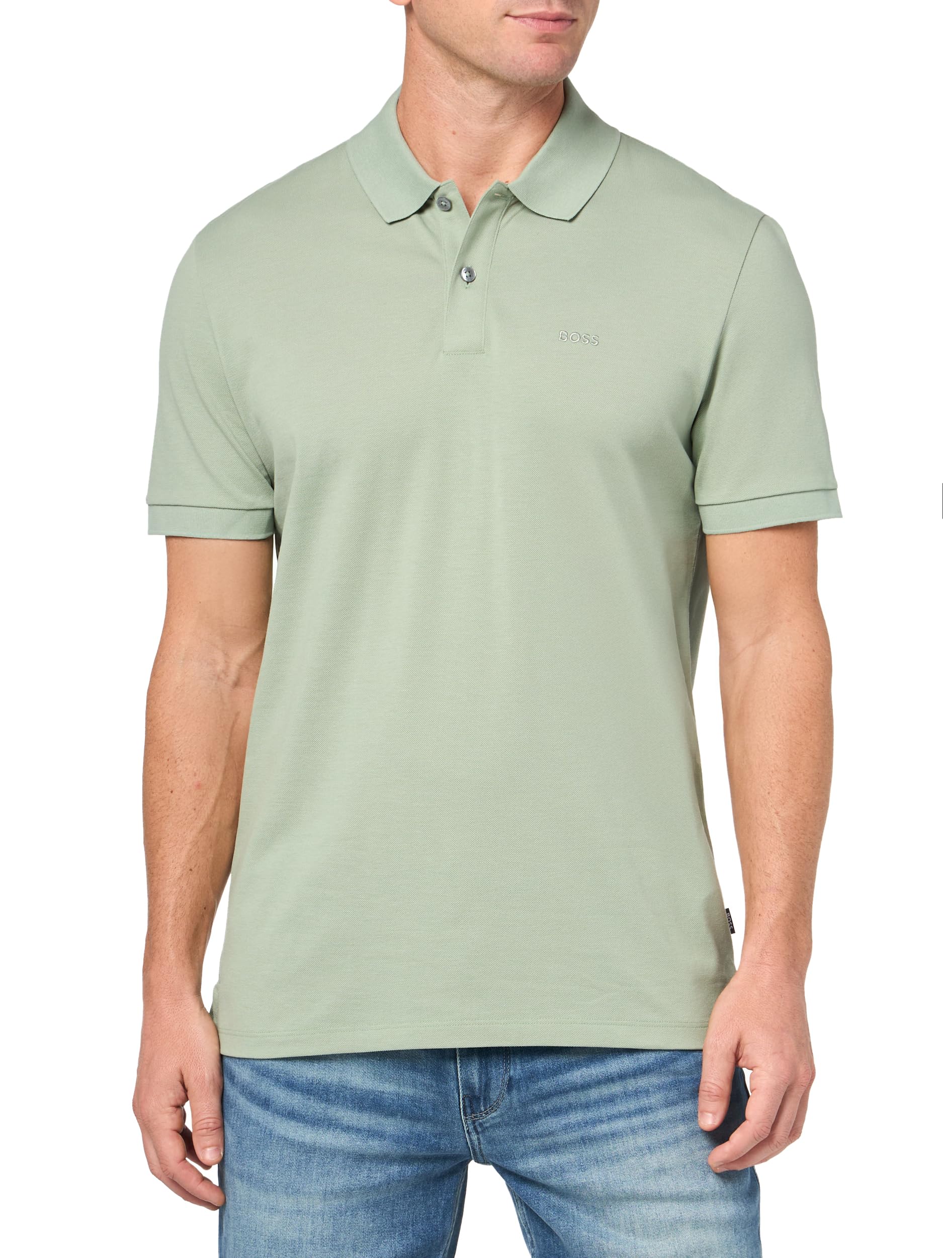 BOSS Pallas Short Sleeve Polo Shirt, sage Green, S Image