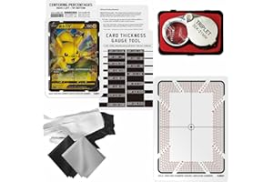 Flinduy Card Grading Centering Tool – Sports Card Thickness Measuring, Card Cleaning Kit, Card Centering Grading Tool