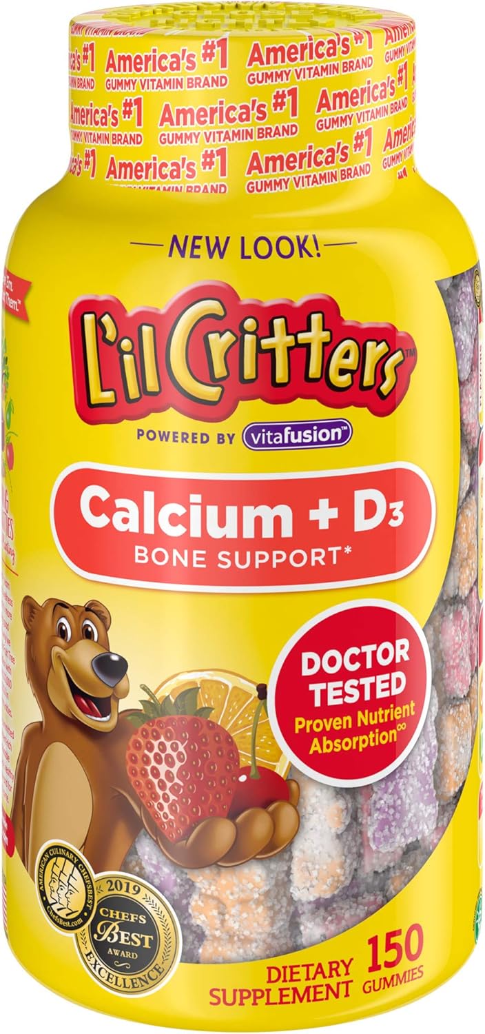 L'il Critters Kids Calcium Gummy Bears with Vitamin D3 , 150ct: Health & Personal Care