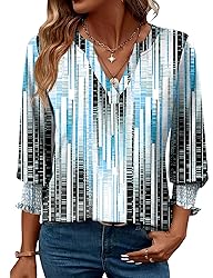 LOMON Women's 2025 Fashion Tops 3/4 Length Sleeve