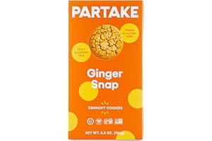 Partake Foods Gluten Free Crunchy Ginger Snap Cookies, 5.5 OZ