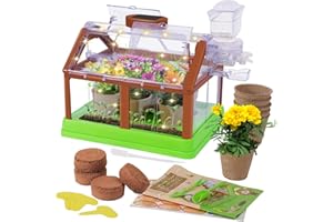 Averfeel Kids Gardening Plant Growing Kit-Kid Plant Growing Greenhouse Set with Upgraded Irrigation & Light-Perfect Garden Pl