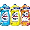 Bundle of LYSOL Power Clean Multi-Surface Cleaner, 2x Concentrated Pour 3x28oz, Cool Adirondack scent, Sparkling Lemon & Sunflower Essence scent, Mango & Hibiscus