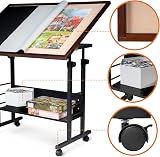 Becko US Jigsaw Puzzle Table 1500pc Tilting Height Adj 4 Wheels Storage view 7