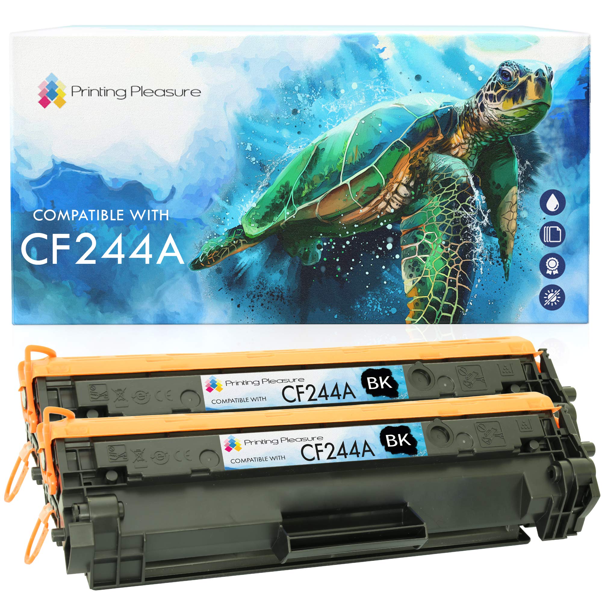 Printing Pleasure CF244A 2 Toner Cartridges compatible for HP LaserJet Pro M15a M15w M16a M16w MFP M28a M28w M29a M29w