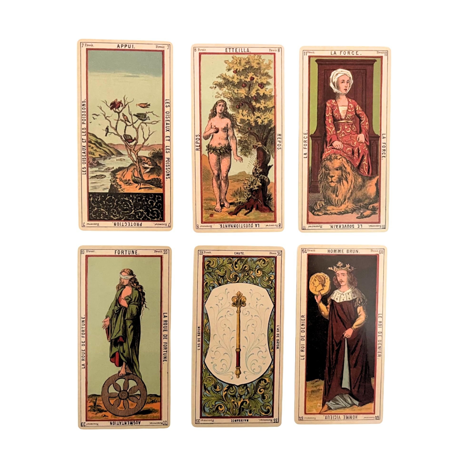 Grand Etteilla Tarot Deck Trois & Guide | Made in USA | Oversized, Tarot Egyptien | published in The 1800s, B.P. Grimaud, Facsimile