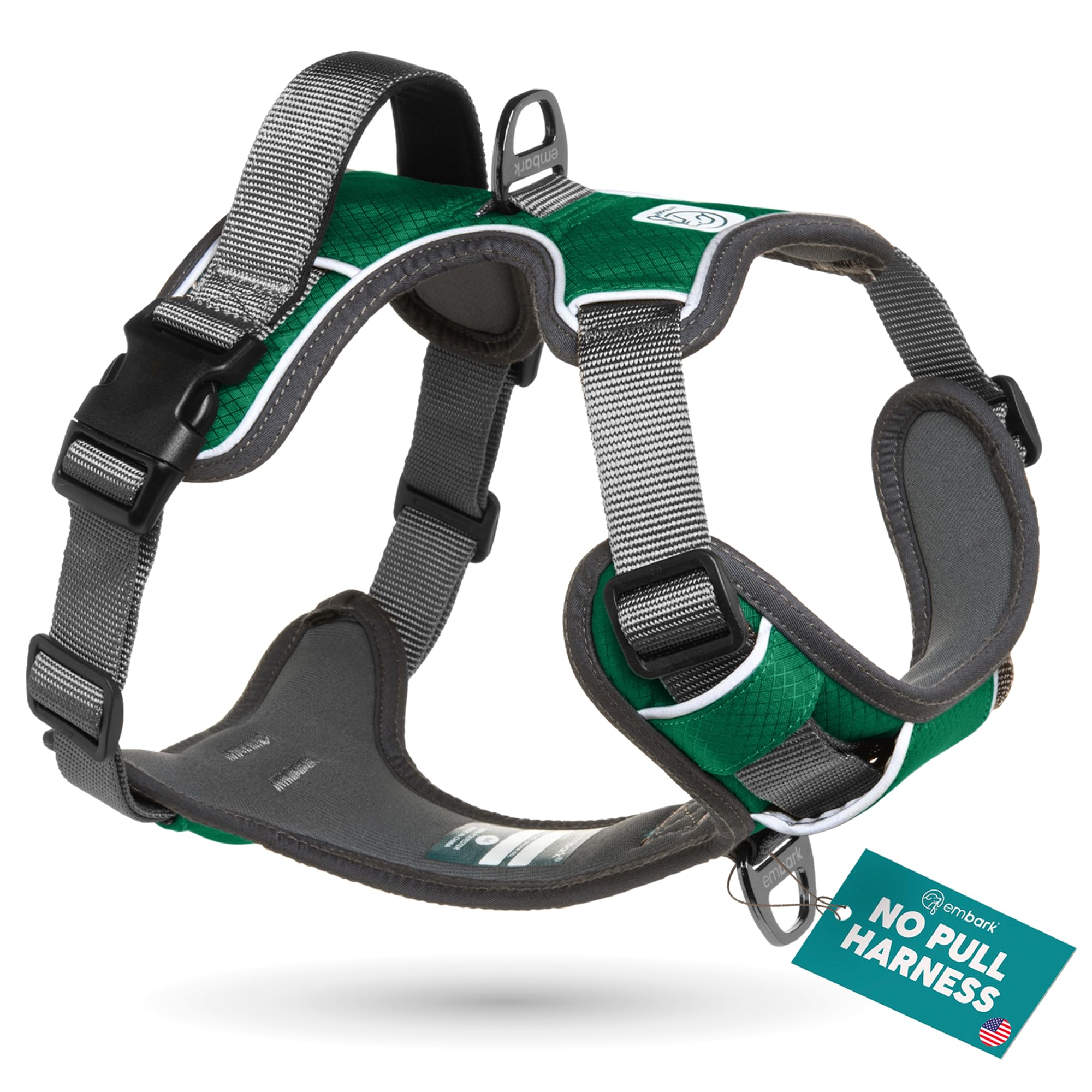 Embark Pets Adventure Dog Harness, No Pull Dog Harness with 2 Leash Clips, for Large Dogs anti pull Front & Back with Control Handle, Adjustable, Soft & Padded Puppy