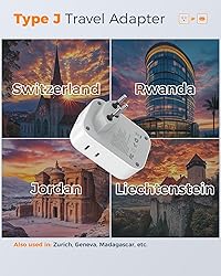TESSAN Switzerland Travel Plug Adapter, Type J