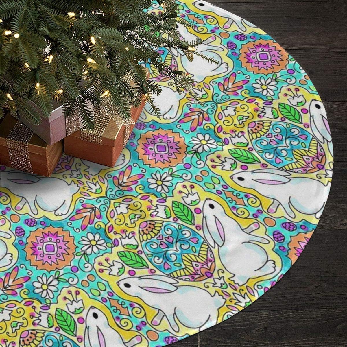 Ixiandian 1 Christmas Tree Skirt 35 5 Inches Xmas Tree Skirt The Bunny And The Egg Easter Christmas Decorations Indoor Outdoor Seasonal Decor Home Kitchen Tennesseegreenac Com