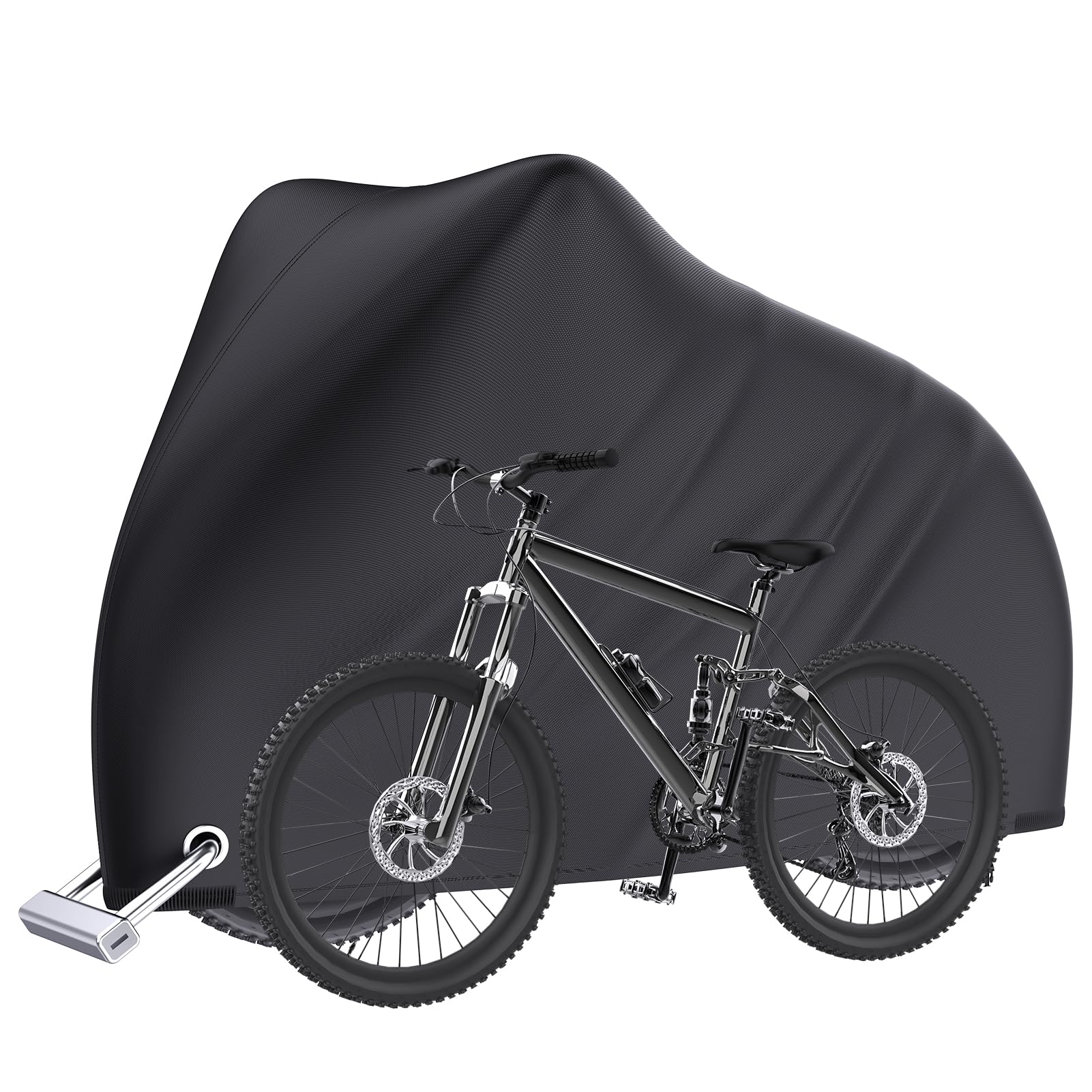 Bike Cover Waterproof 190T Bicycle Cover with Lock Holes Bike Covers for Outside Storage Anti Rain UV Bike Covers with Storage Bag for Mountain Bike Road Bike, 200 x 70 x 110cm