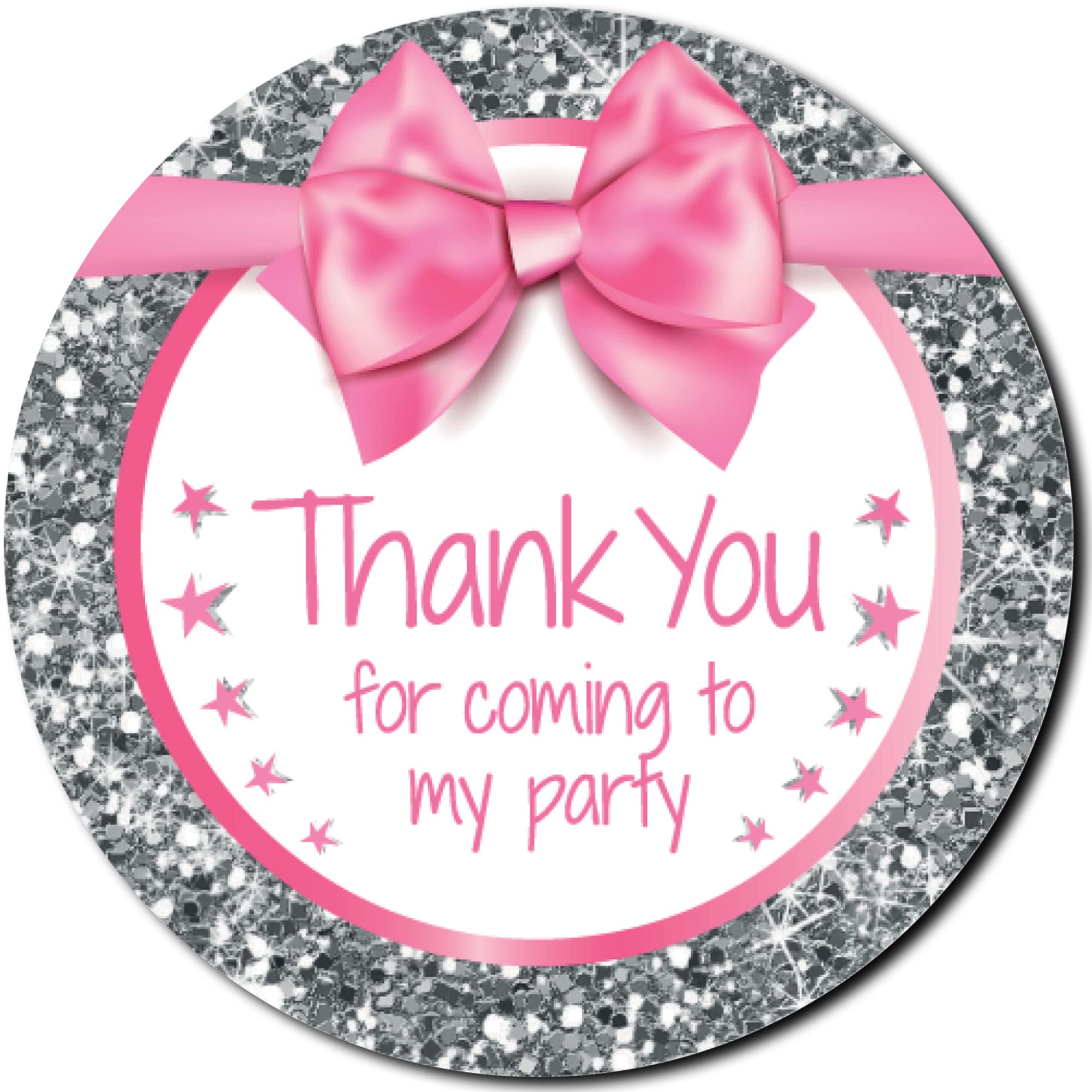 24 x 40mm Pretty Pink Girls Thank for Coming to My Party Stickers. Great for Envelope Seals, Party Bags, Pamper Party and Kids Goodie Bags…